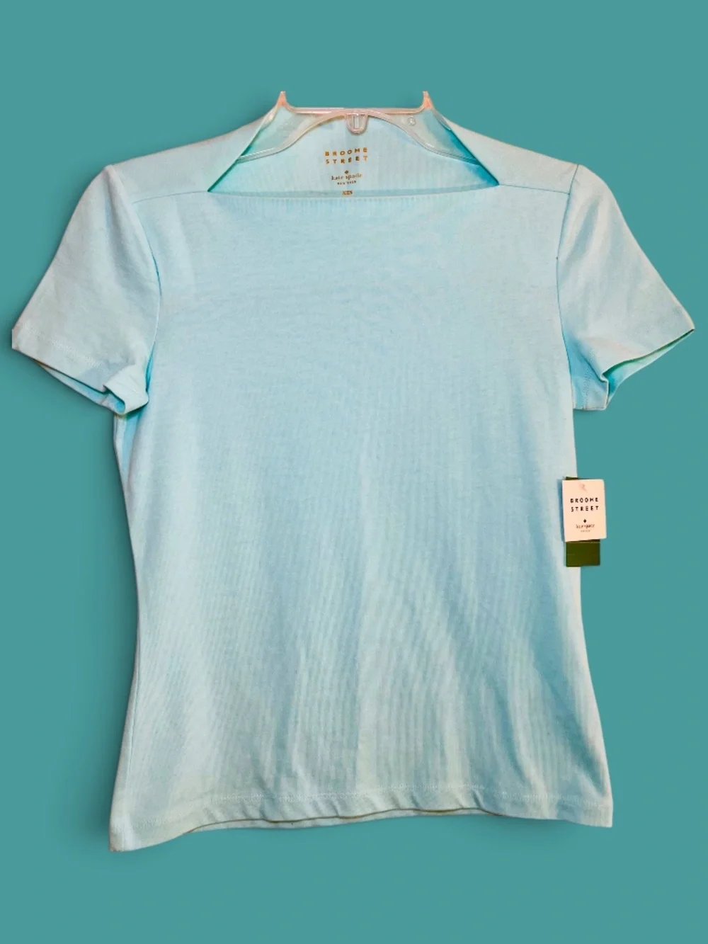 Kate Spade Brome Street Aqua Everyday Short Sleeve Cotton Tee Size XXS NWT